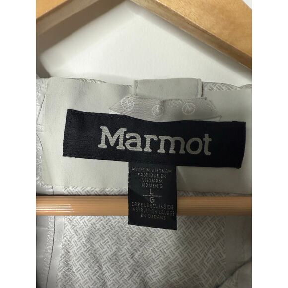 Marmot Jacket Women L Gray Membrain Hooded Waterproof Rain Jacket Outdoors - Picture 4 of 12